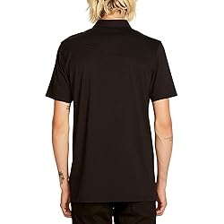 Volcom mens Wowzer Modern Fit Polo , BLACK , Large