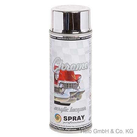 Chromspray (EUR 9,75/L) Sprühlack Chrome Chrom 3 Farben Kupfer/silber/gold 400ml (Silber)