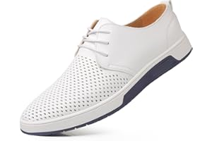 konhill Men's Casual Oxford Shoes - Breathable Dress Shoes Loafers Lace-up Flat Sneakers