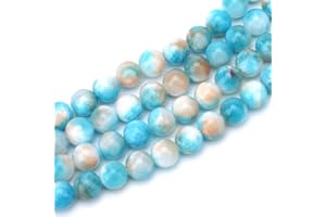 66pcs 0.24inch/6mm Natural Persian Jade Beads Smooth Round Loose Spacer Beads Bohemia Bead for DIY Necklace Bracelet Earrings