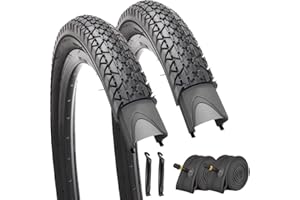 SIMEIQI 2 Pack 24"/ 26"x2.125" Inch Beach Cruiser Bike Tires and Tubes or without Tubes 24"/ 26"x1.75"/2.125" with 32mm AV Valves with or without 8 Patches Kit Compatible with 26 Inch Bicycle Tires