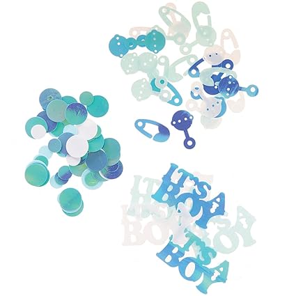 Amazon Com Darice Baby Shower Confetti Baby Boy Shapes In Blue