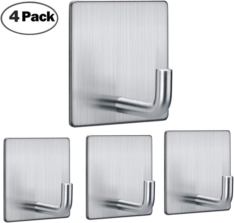 FOTYRIG Adhesive Wall Hooks Heavy Duty Wall Hangers Without Nails 15 pounds (Max) 180 Degree Rotating Seamless Scratch Hooks for Hanging Bathroom Kitchen Office-10 Packs: Home & Kitchen