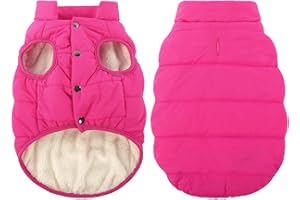 ASENKU Dog Winter Coat - Waterproof Windproof Dog Jacket, Warm Snowproof Doggie Puffer Vest for Cold Weather, Lightweight Snow Coats for Small Medium Large Dogs (Pink, S)