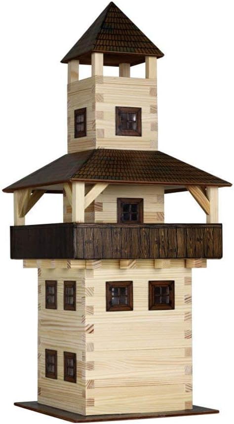 Walachia 8594036430280 – No. 28 Tower Wooden Model Building Set, Model Train Track 1 / LGB 1:32