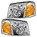 Brock Replacement Driver and Passenger Set Headlights Compatible with 15866071 15866070