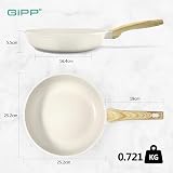 GiPP Nonstick Skillet Frying Pan 24cm White Granite PFOA Free Induction view 2