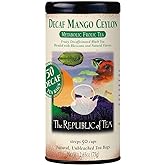 The Republic of Tea Decaf Mango Ceylon Black Tea, 50 Count | Suited to later-day sipping. Brisk and full-bodied with notes of juicy fruit. Gluten Free and Carb Free.