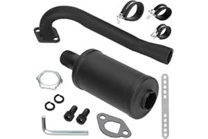 FVRITO Exhaust Pipe Muffler Silencer Kit for Non Hemi Predator 212cc 196cc 6.5hp Coleman Powersports KT196 CK196 RTK200 BK200 Go Kart TrailMaster Hammerhead 80T GX160 GX200 Clone Engines Parts Black
