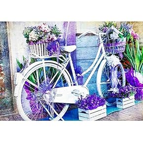 Charming Street Decoration with Bike and Flowers - Removable Wall Mural | Self-Adhesive Large Wallpaper - 66x96 inches