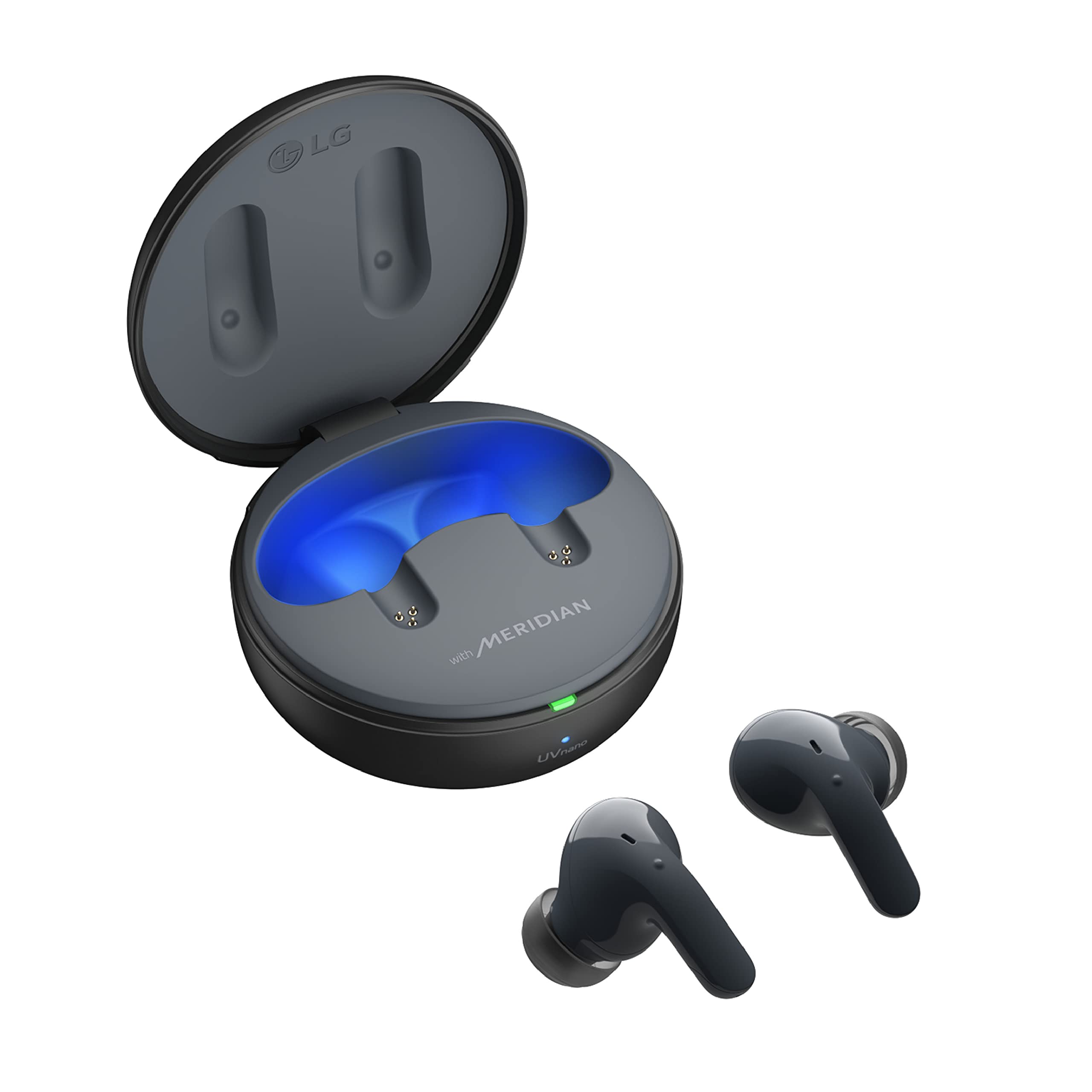 Photo 1 of ***(MAJOR DAMAGE/ SEE NOTES)***
LG Tone Free T60Q - Hybrid Active Noise Cancelling True Wireless Bluetooth Uvnano+ Earbuds