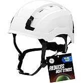 GE Safety Helmet, Impact Absorbing Tech, Adjustable Ratchet, ANSI Type 1, Memory Foam Padding, Hard Hats Protection, Chin Strap, Class C (Vented) & Class E (Non-Vented), OSHA Approved