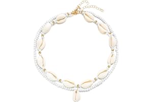 Nackiy Handmade Sea Shell Necklace for Women Summer Adjustable Natural Shell Collar Necklace