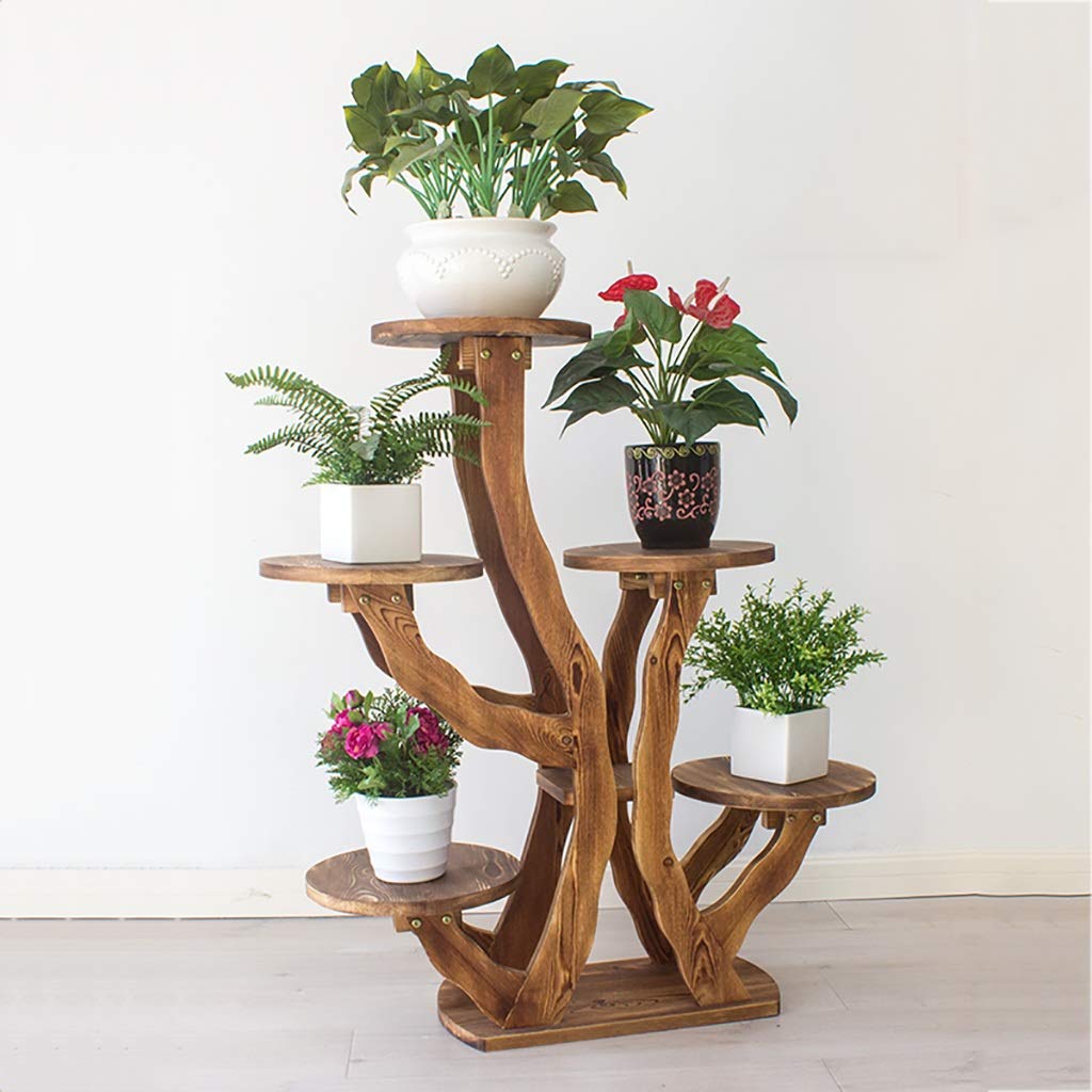 LFY Soporte de Flores de Madera Piso de Varios Pisos Bonsai Balcón ...