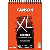 Canson XL Series Paper Sketch Pad for Charcoal, Pencil and Pastel, Top Wire Bound, 50 Pound, 9 x 12 Inch, 100 Sheets