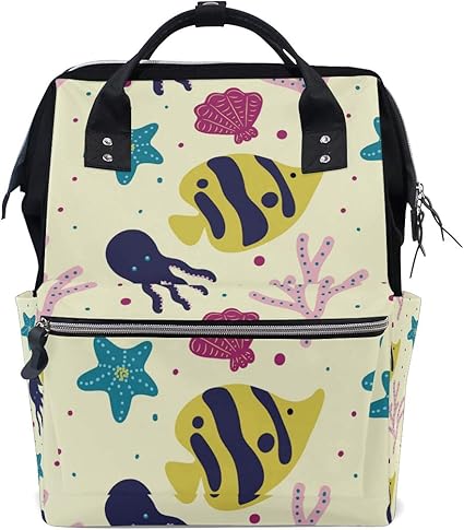 Poisson Corail Mer Motif Couches Sac A Dos Personnalise Sac A Dos Pour Maman Fille Femmes Ecole Voyage Randonnee Sac D Ordinateur Portable Sac Bebe Amazon Fr Bebes Puericulture