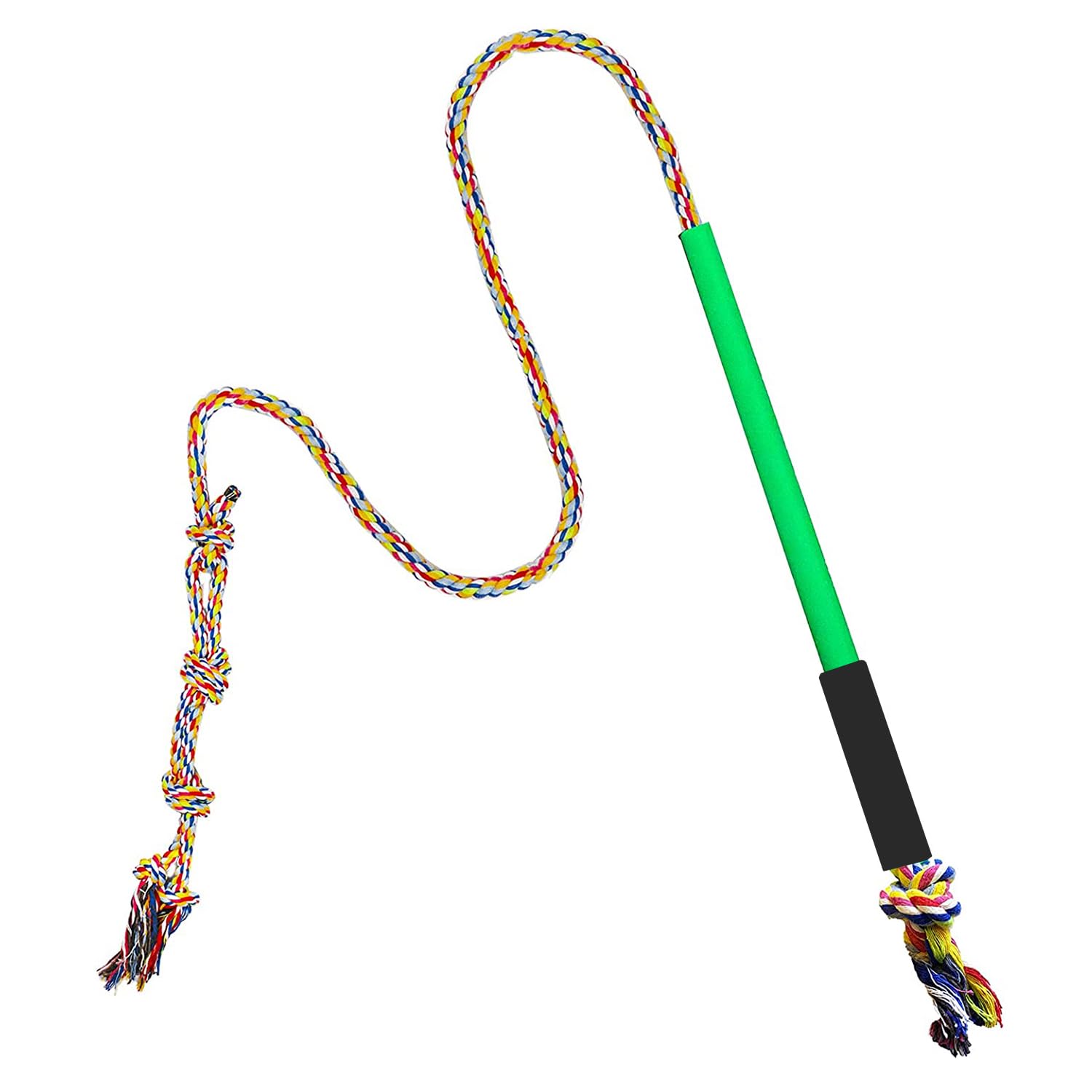 TRYGGT Flirt Pole Dogs,Interactive Dog Toys Dog Toy Stick,Dog Chew Toy Rope for Chewing &Training Small Medium Large Dogs Pulling, Chasing, Chewing, Training, Exercising,ROPE-67in (Black handle)