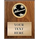 Crown Awards Corporate Plaques - 4.5 x 6.5 Achievement Wood Plaque Award with Personalized Engraving Prime