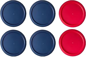 1 Stop & Go – 6-Pack Replacement Lids for Pyrex 4-Cup Glass Storage Bowls, Airtight & Leakproof 5-Inch Round Covers, BPA-Free