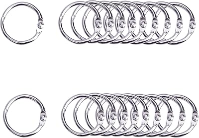 Guagua 25mm Binder Rings 1inch 20 Pack Stainless Nickel Plated