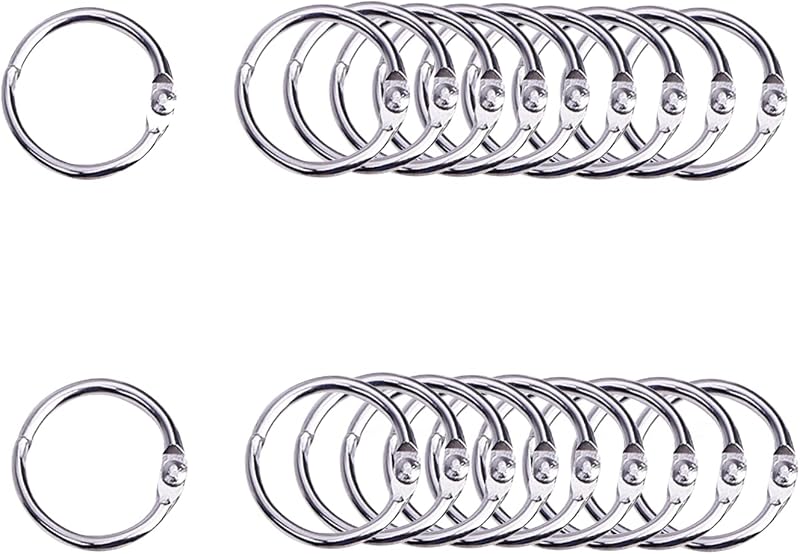 Guagua 25mm Binder Rings 1inch 20 Pack Stainless Nickel Plated