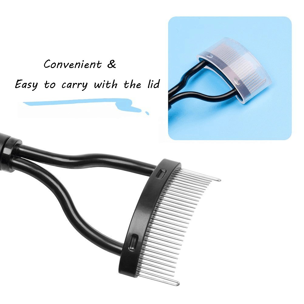 Eyelash Comb Curler Eyebrow Brush MSQ Eyelash Separator Mascara Applicator Eyelash Definer With Comb Cover Arc Designed Cosmetic Brushes Tool Black: Beauty