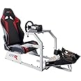 GTR Simulator GTA Model Silver Frame with Adjustable Leatherette Racing Seat Gaming Simulator Cockpit Chair | RS30 Wheel | V3 Pedal Setup (GTA with RS30 Wheel & V3 2-Pedal Setup)