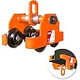 YATOINTO 1T/2200LBS Dual Wheels Beam Trolley, 3"-5" Adjustable I Beam Trolley, Push Manually Trolley Hoist with Dual Track Rollers, Push Track Roller Trolley for Lifting