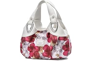 NICOLE & DORIS Ladies Fashion Handbags Elegant Top-handle Bags for Women Floral Shoulder Bags PU Leather