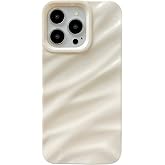 Caseative for iPhone 13 Pro Case, White | Water Ripple Pattern Curly Wave Shape Soft