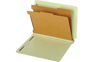 Pendaflex® End-Tab Classification Folders, 2 1/2" Expansion, 8 1/2" x 11", 2 Dividers, Light Green, Box Of 10 Folders