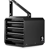 Stelpro Oxford Electric Garage Heater, 4000W / 240V, 11 5/8&Prime; L x 13 1/16&Prime; H x 12" D, Heavy-Duty Heater with Built-In Thermostat and Adjustable Louvers, Wall/Ceiling Mount (ARUH4TCHAR) &ndash; Charcoal