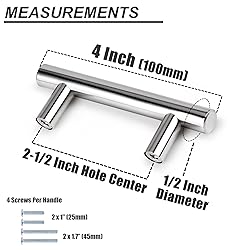 Probrico 15 Pack 2-1/2 Inch Cabinet Pulls, Polished