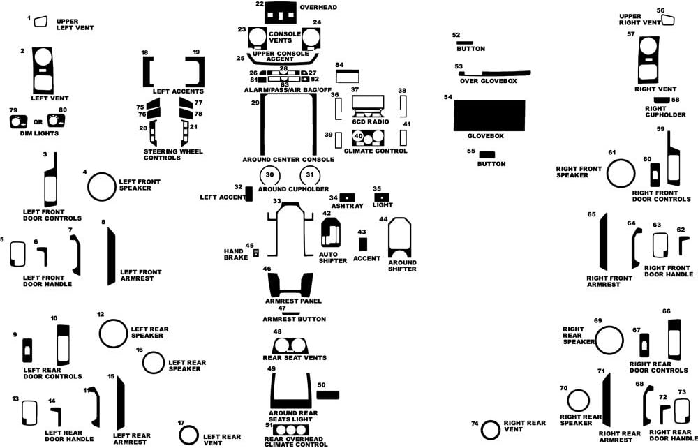 Rvinyl Rdash Dash Kit Decal Trim for Land Rover LR3 2005-2009 - Wood Grain (Oak Blonde)