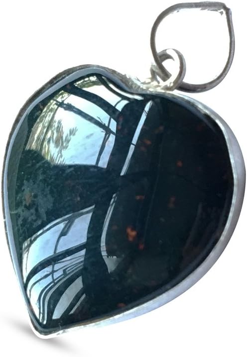 WCJ Natural Blood Stone Heart Shape Pendant Handmade
