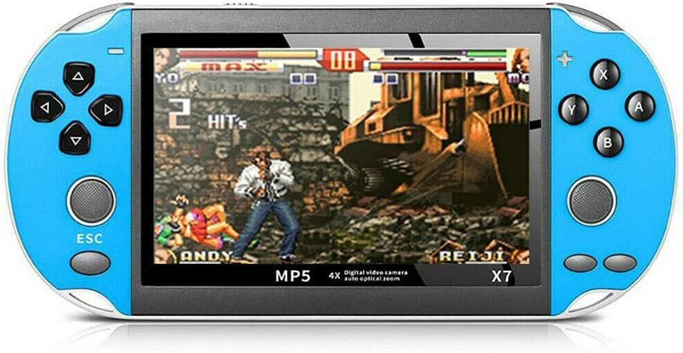 4000+ games 32G ROM X7 PSP console handheld game machine 4.3\ ps4 Portable Consoles (Blue)