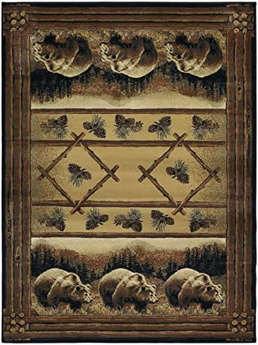 Westfield Home Ridgeland Pine Bears Polypropylene Runner Rug (1'11 x 7'4)