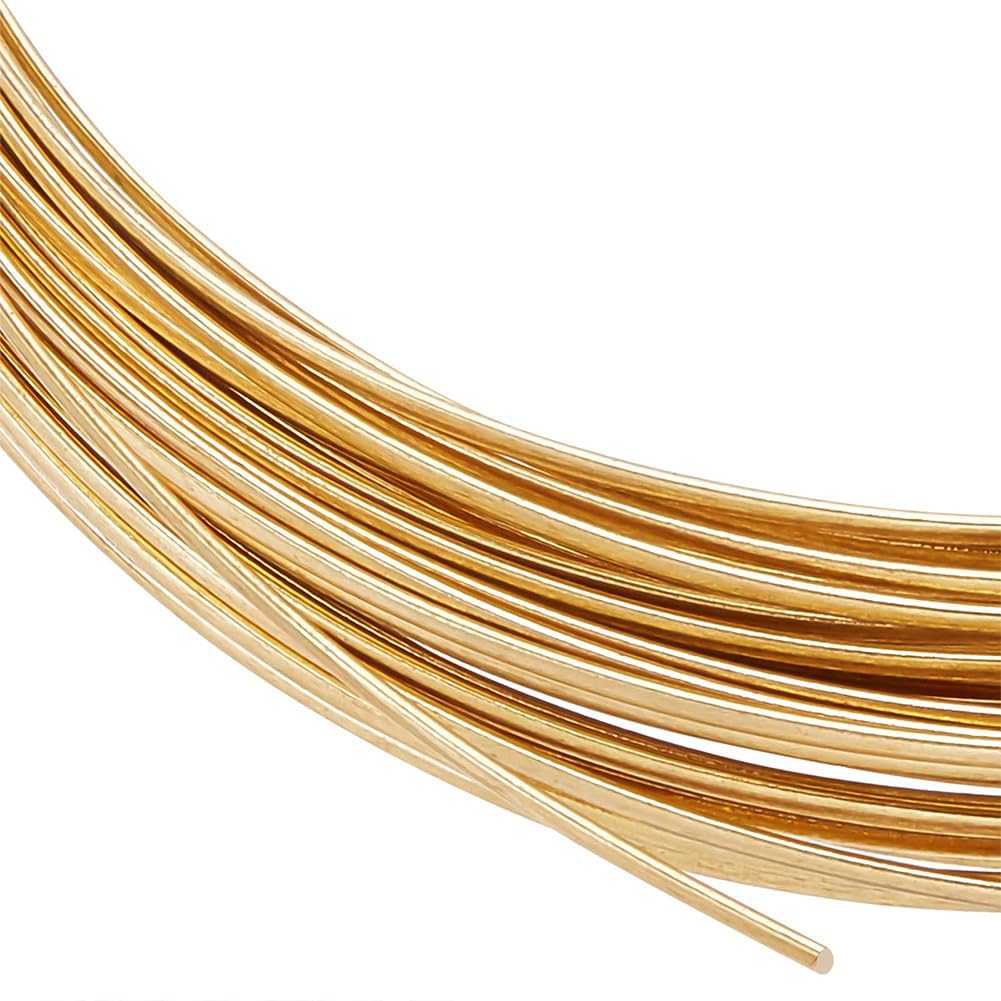 BENECREAT 23 Gauge 20 Feet Half Round Brass Wire, 0.6mm Wide Jewelry Beading Wire for Jewelry Making, Wire Wrapping, and Other DIY Arts