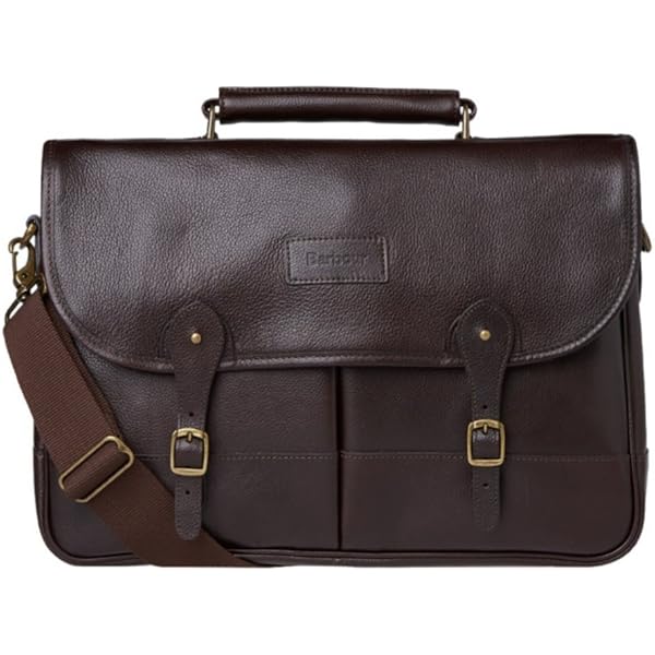 Amazon.com: Barbour Men's Wax Leather Briefcase, Olive, One Size
