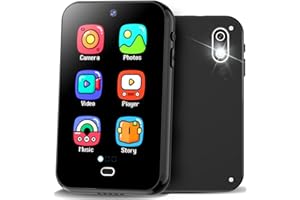 BEIARA Kids Smart Phone Toys for Girls Boys Age 3-8 with HD Touchscreen Dual Camera 28 Games Habit Tracker Audible Story Audible Story Portable Learning Toy for Kids with 8G SD Card Birthday Gifts (Black)