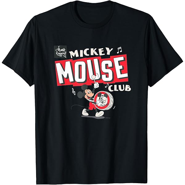 MICKEY MOUSE CLUB GRAPHIC T-SHIRT ミッキーマウ Amazon.com: Disney 100 Mickey Mouse Club Logo Black & White Retro