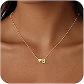 Nancomy Gold Heart Initial Necklace for Women Dainty 14K Gold Plated Letter A-Z Pendant Necklace Gold Initial Necklace for Women Personalized Jewelry Gifts
