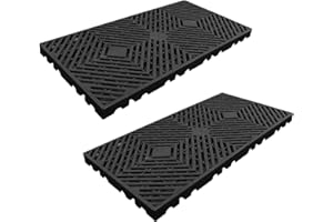 RHFUGBOJ Plastic Pallets, Lightweight Moisture-Proof Waterproof Floor Pallets, Breathable Grid Ventilation Pallet, for Indoor and Outdoor, Garages, Kitchen, Basement (2Pcs 11.8 * 23.6 * 1.18)