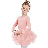 Zaclotre Girls Ballet Leotards 4-Layers Tiered Long Sleeve Dance Tutu Dresses Party Costumes for Ballerina