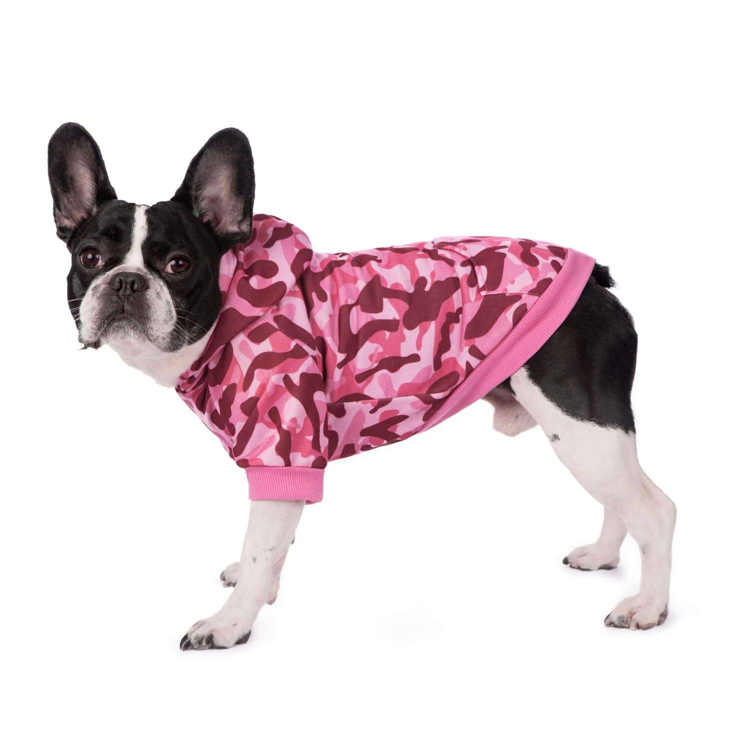 Dog Hoodies Clothes,Pet Pullover Sweater Sweatshirt Coat,Warm Comfortable Pet Camouflage Jumper Clothing for Cat Puppy Small Medium Dog_XL(Pink Camouflage)