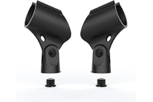 Etour [2025 Upgrade] Universal Microphone Clip Holder, Adaptive Adjustable for Mic Stand Comes with Screw Adapter Suitable for SM58/48 PGA58/48 AT2005/2100 XM8500 Handheld Microphones