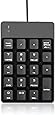 USB Numeric Keypad, Jelly Comb 19 Key Wired Mini Number Keyboard for Laptop Desktop Computer PC - Black