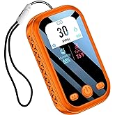 HAKINAKU Travel Carbon Monoxide Detectors 3-in-1 Mini Size Portable CO Detector with Kickstand & Lanyard Built-in 120h Battery [CO Temp Humidity Sensor] for Travel Camping RV Hotel Safety (Orange)