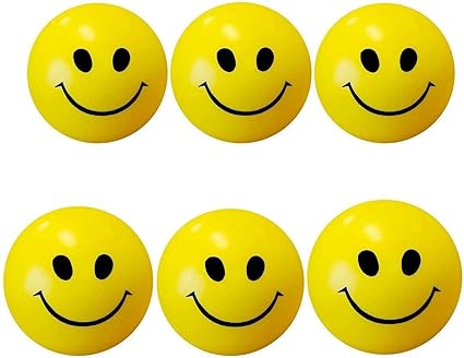 Toy for kids Smiley Face Sponge Ball Release Pressure Yellow for Kids Men Women Adult Pack of 5