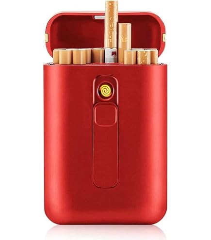 Amazon.com: Cigarette Case with Lighter Cigarettes Box King Size Portable  Pack 20pcs Regular Size Cigarettes USB Lighters 2 in 1 Rechargeable  Flameless Windproof Electric Lighter(Black) : Health & Household